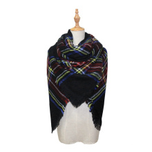 Plaid Blanket Scarf Women Big Square Long Scarves Warm Tartan Checked Shawl